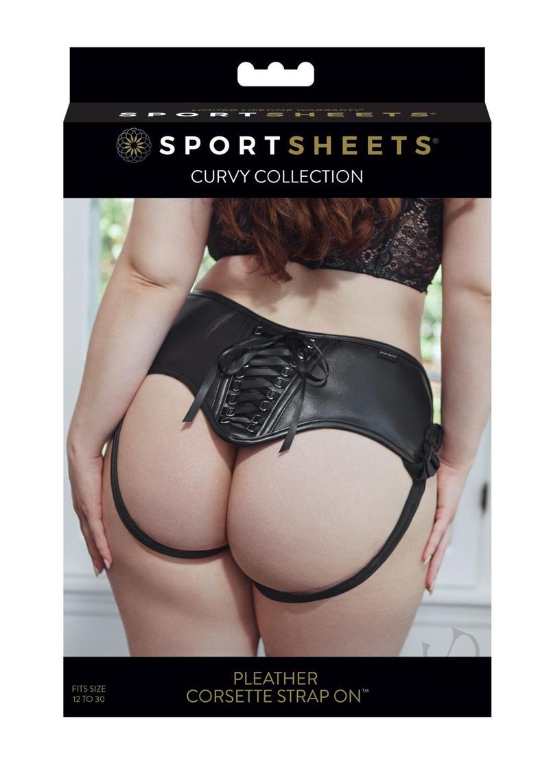 Plus Size Pvc Corsette Strap On Black