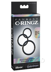 Fcr Silicone 3 Rings Stamina Set Black