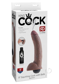 Kc 9 Squirtin Cock W/balls Brown