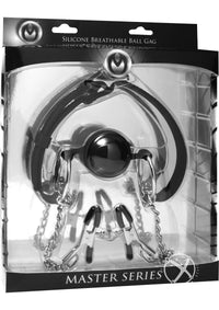 Ms Hinder Breathable Ball Gag/nip Clamps