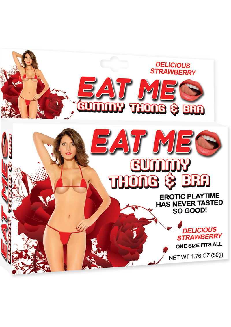 Eat Me Gummy Thong and Bra Strawberry