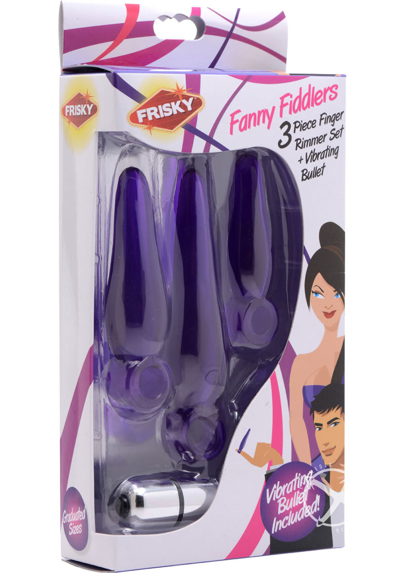 Frisky 3pc Finger Rimmer W/bullet Purple