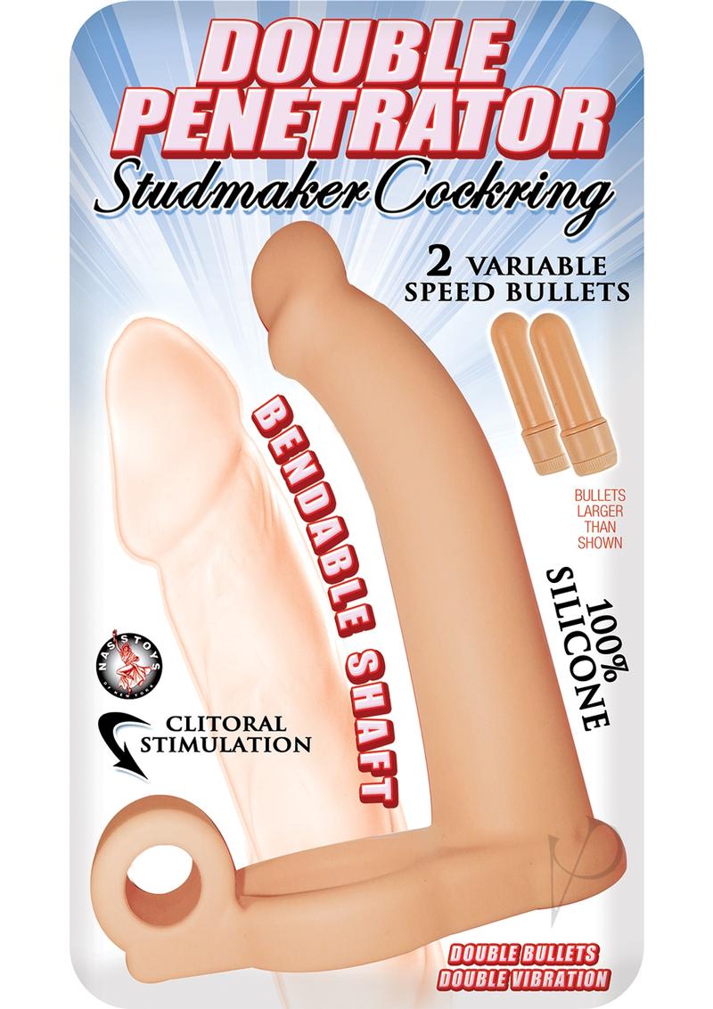Dbl Pen Studmaker Cockring Flesh
