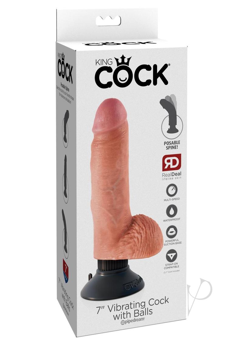 Kc 7 Vibrating Cock W Balls Flesh