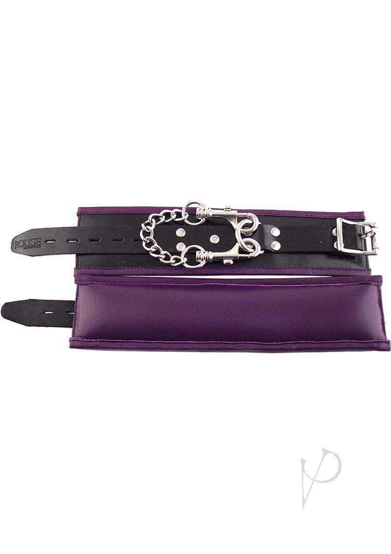 Rouge Black and Purple Padded Leather Adjustable Wrist Cuffs