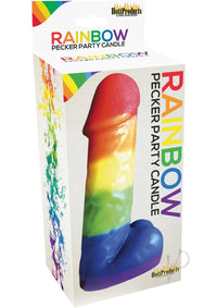 Rainbow Party Pecker Candle 7.5