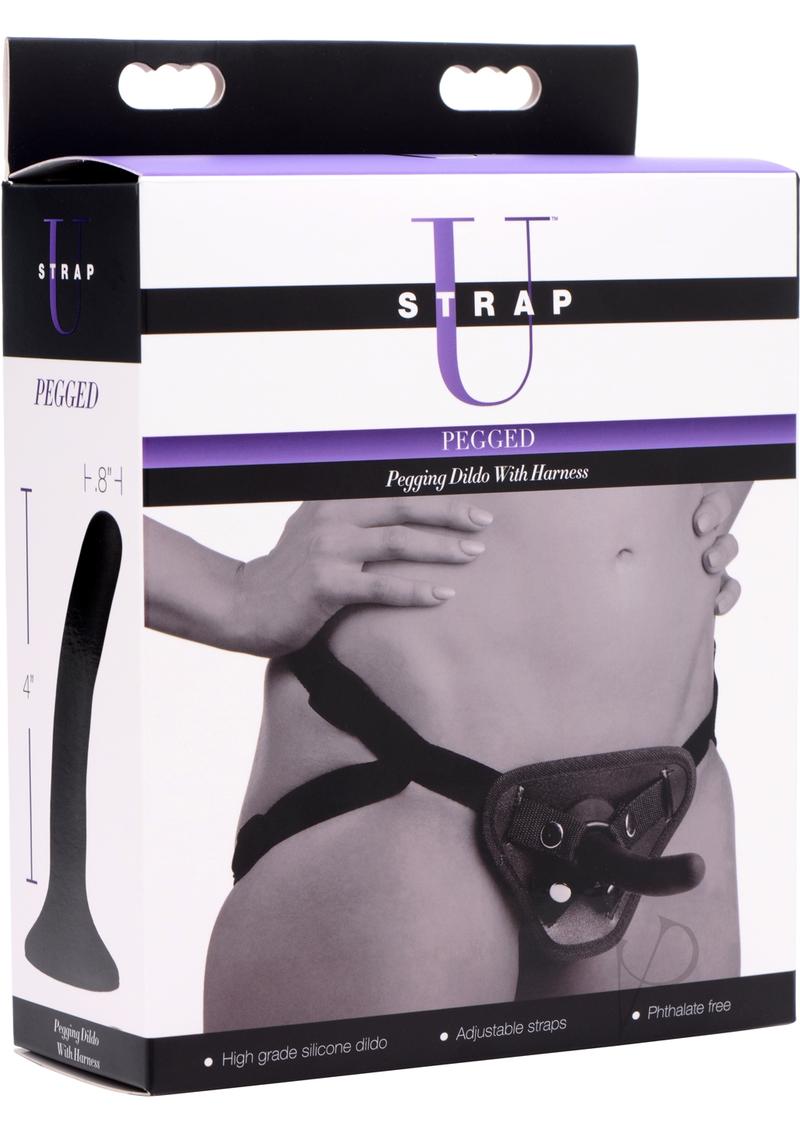 Strap U Pegged Pegging Dildo W/harness