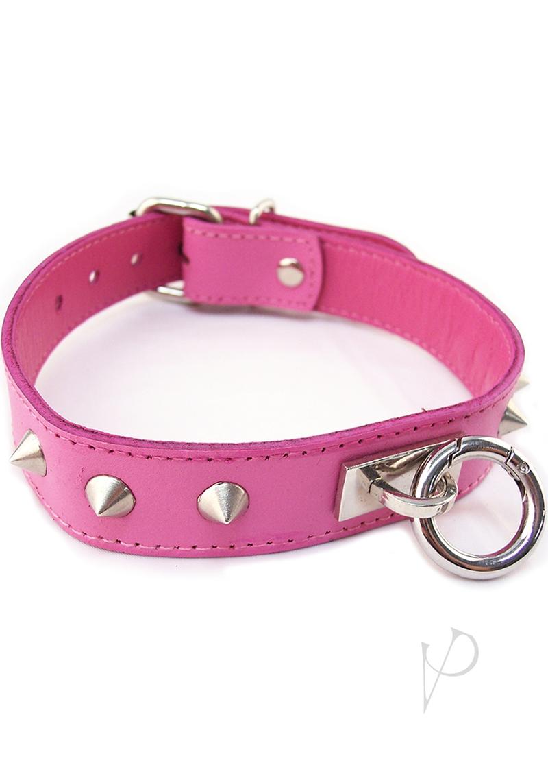Rouge O Ring Studded Collar Pnk