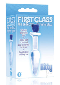 First Glass Kitty Love Plug Blue