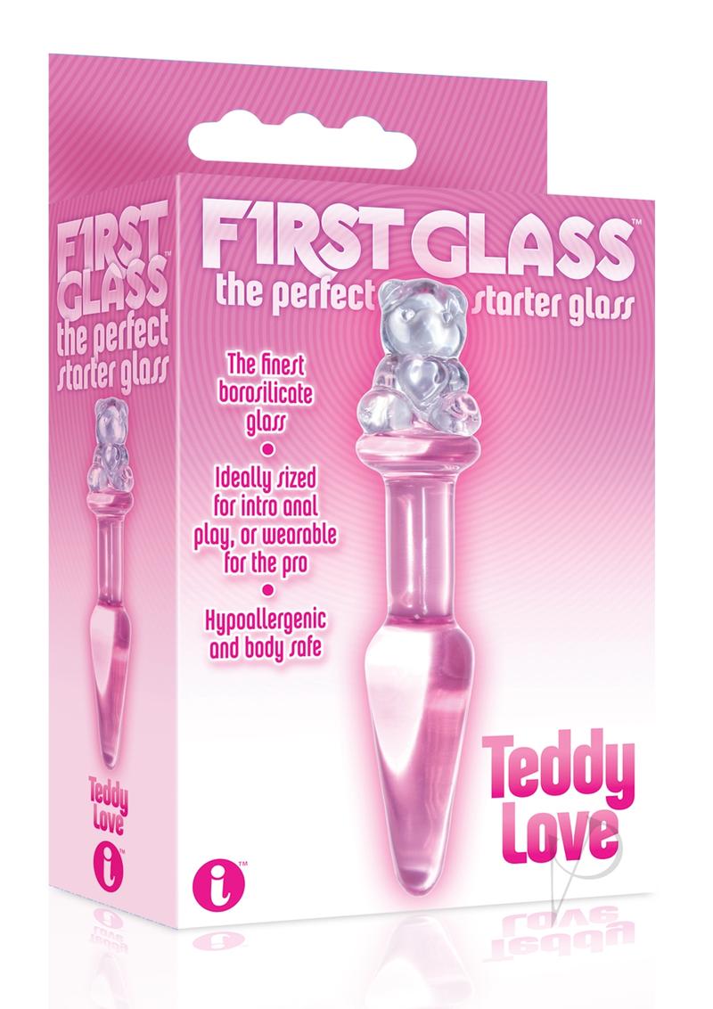 First Glass Teddy Love Plug Pink