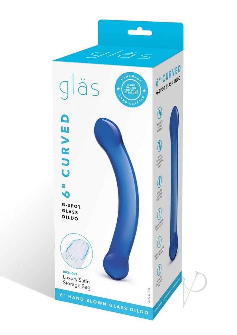Curved Glass G-spot Dildo Blue 6
