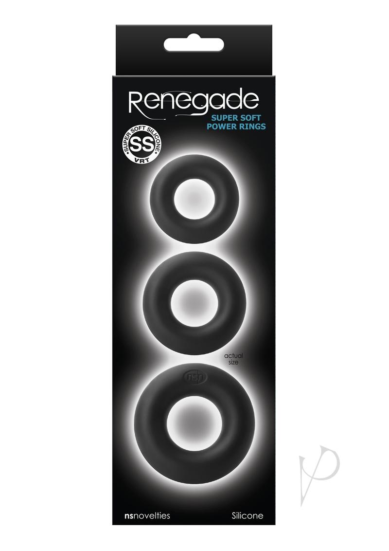 Renegade Super Soft Power Rings 3pk Blk