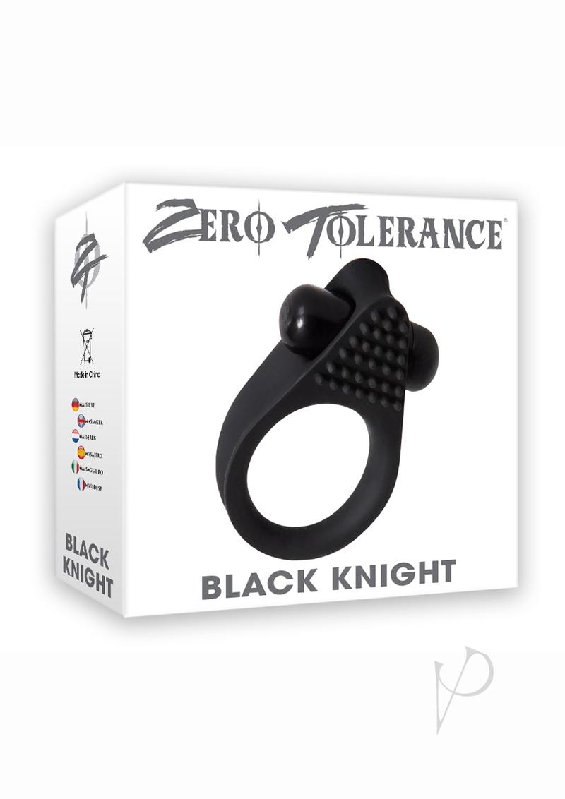 Zero Tolerance Black Knight Silicone Vibrating Textured Cockring Black