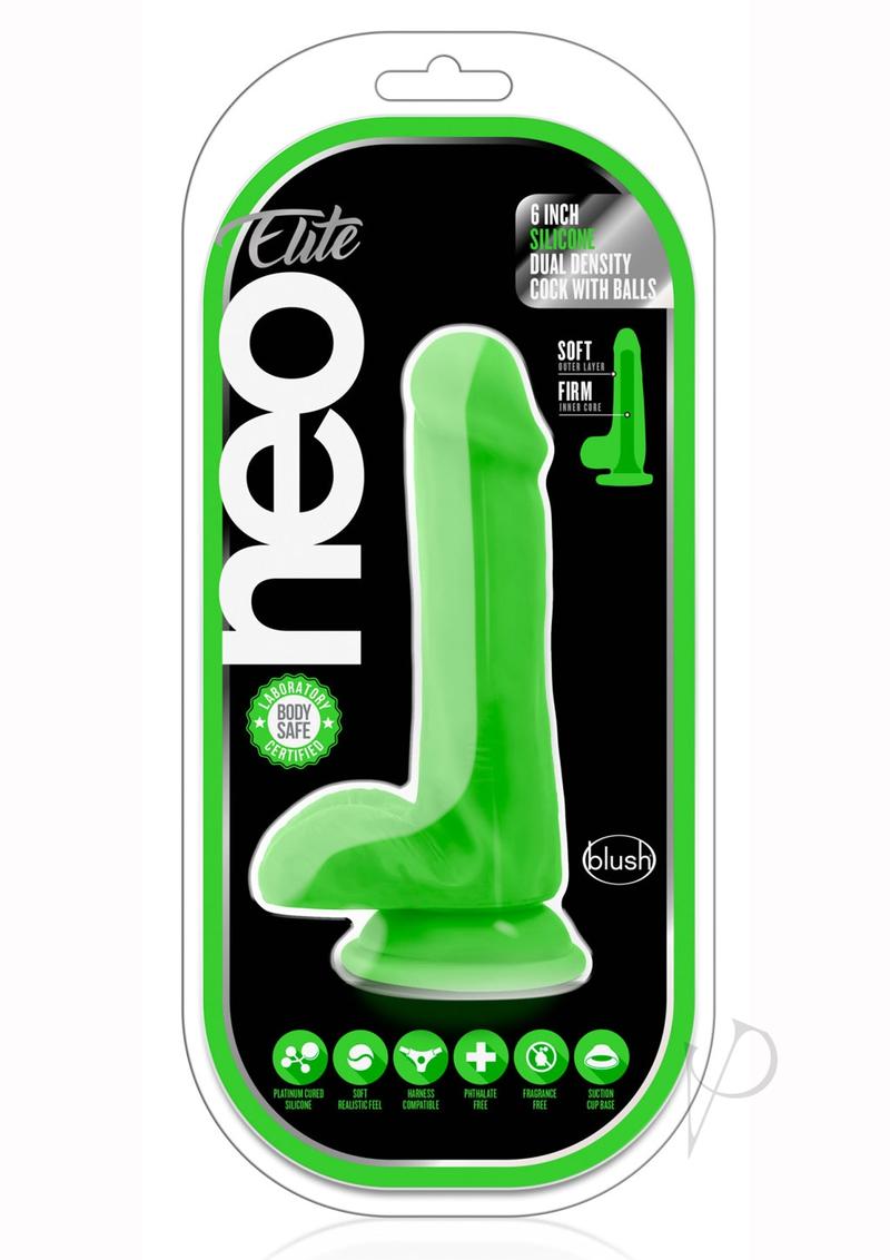 Neo Elite Dd Cock W/balls 6 Green
