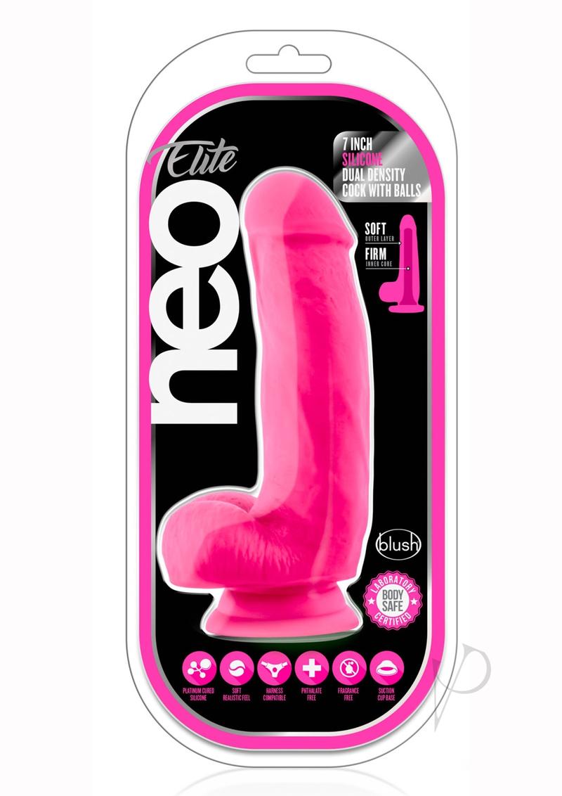 Neo Elite Dd Cock W/balls 7 Pink