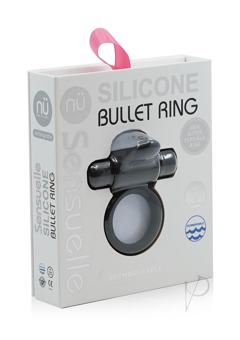 Sensuelle Silicone Bullet Ring 7x Blk
