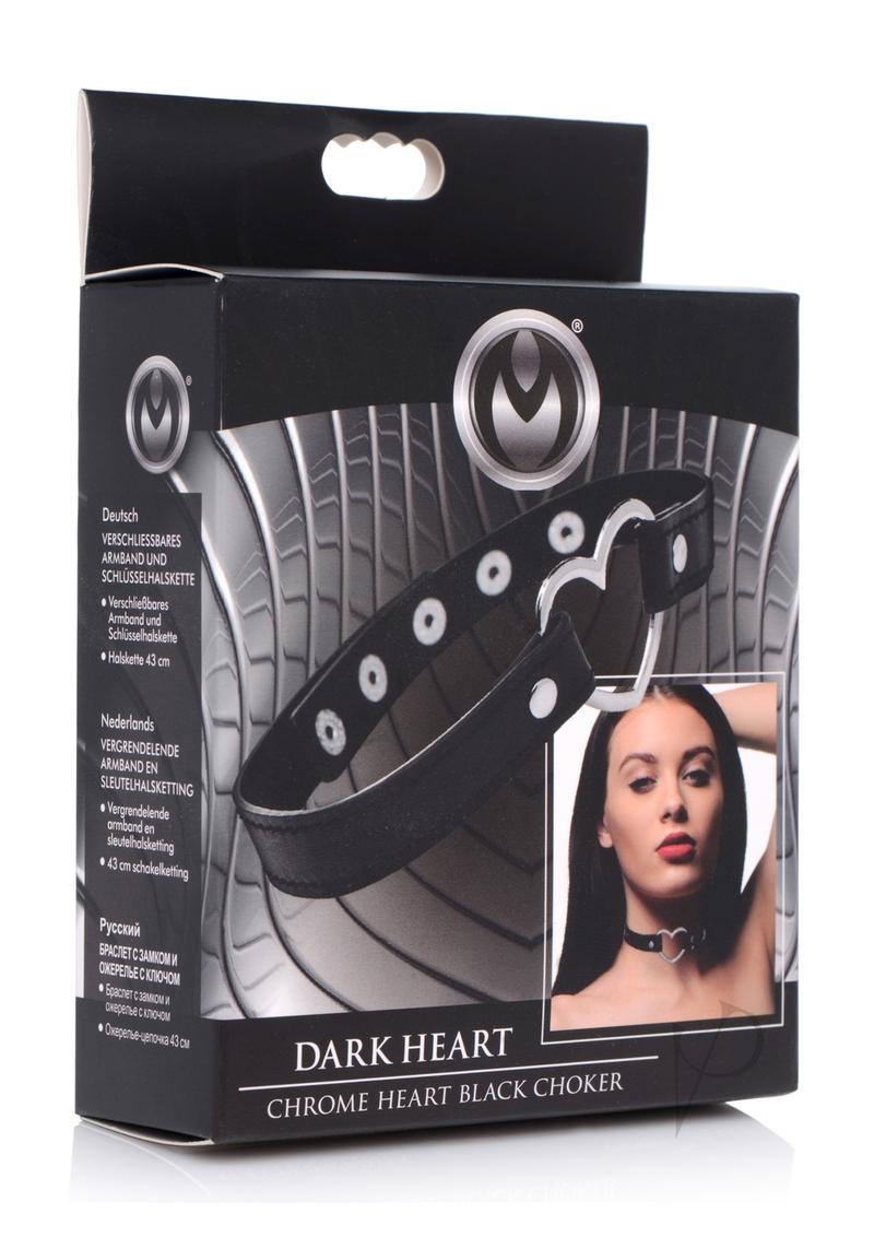 Ms Dark Heart Choker Necklace Blk