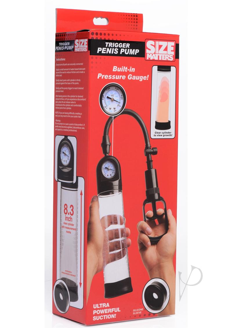 Size Matters Trigger Penis Pump W/gauge