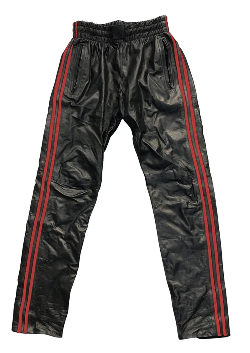 Prowler Red Leather Joggers Red Lg(disc)