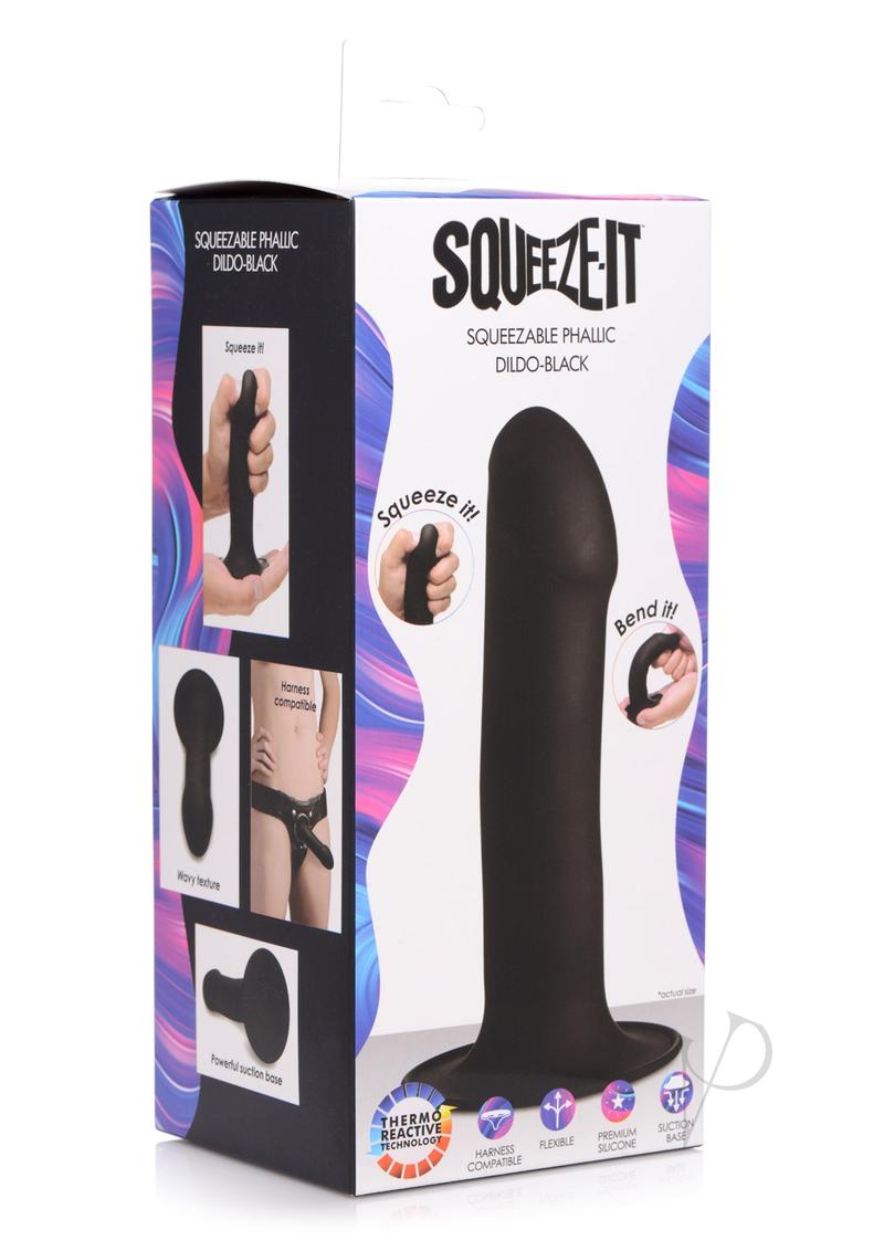 Squeeze It Squeezable Phallic Dildo Blk