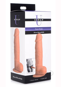 Strap U Silicone Dildo W/balls Flesh