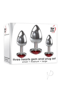 Aande Three Hearts Gem Anal Plug Kit