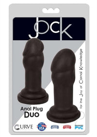 Jock Anal Plug Penis Head Duo Black