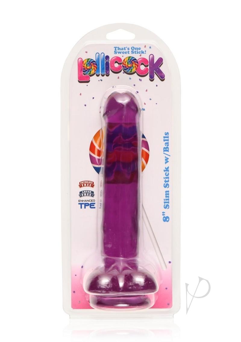 Lollicock Slim Stick W/balls 8 Grape