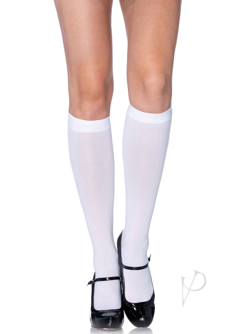 Nylon Knee High Os White