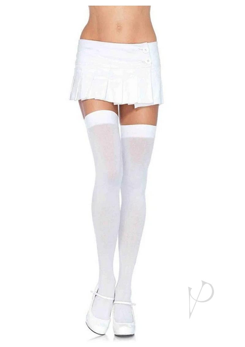 Nylon Over Knee Os White