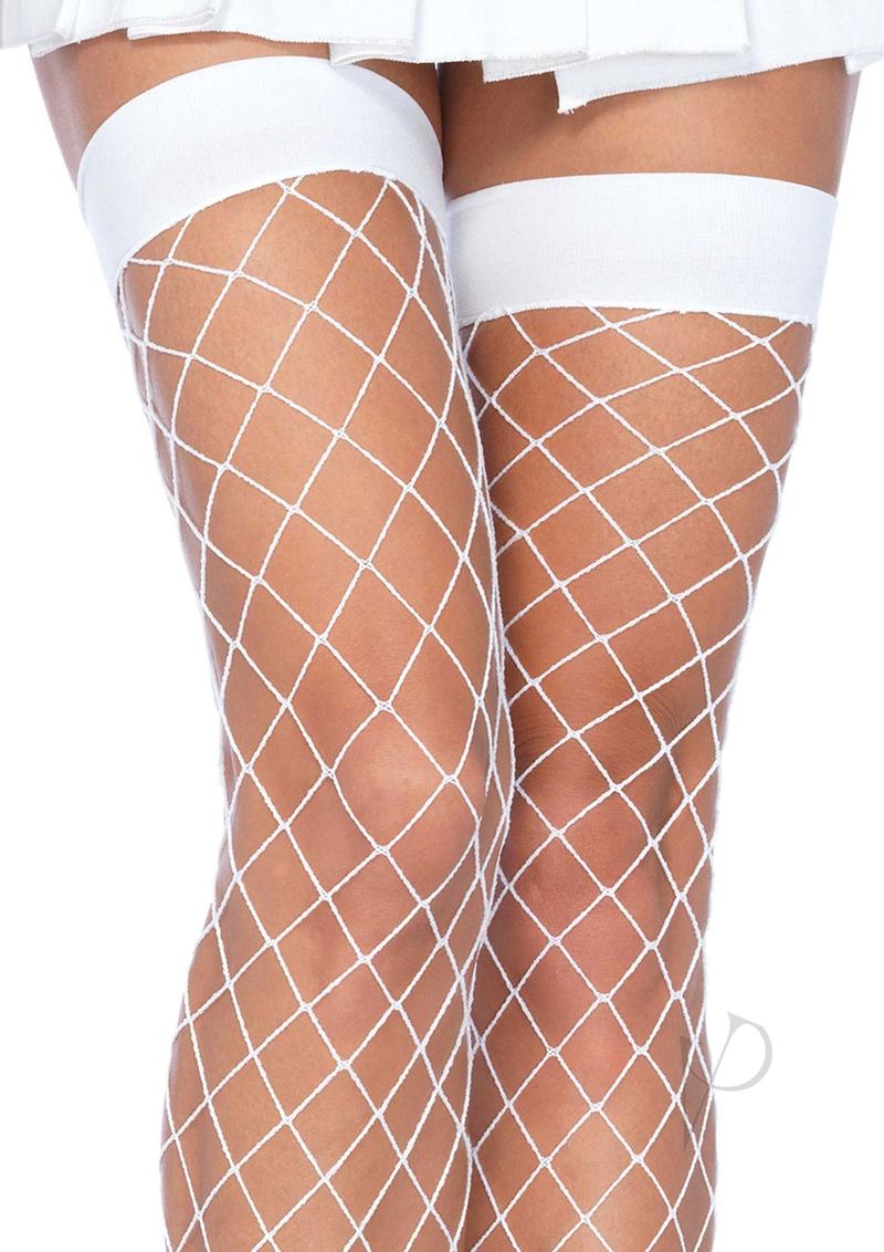 Fence Net Pantyhose Plus White