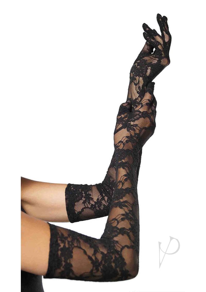 Lace Elbow Gloves Os Black