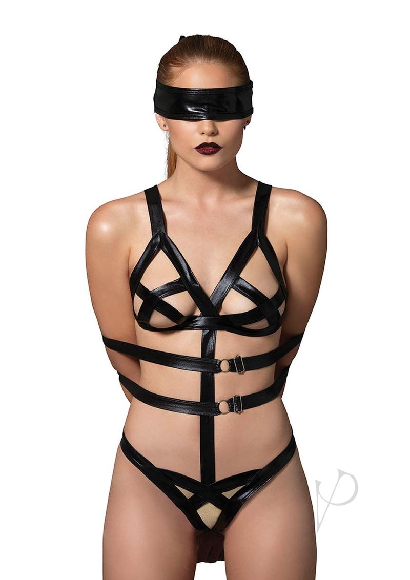 G-string Teddy Arm Mask Wrist Os Black