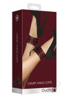 Ouch Luxury Ankle Cuffs Burgundy