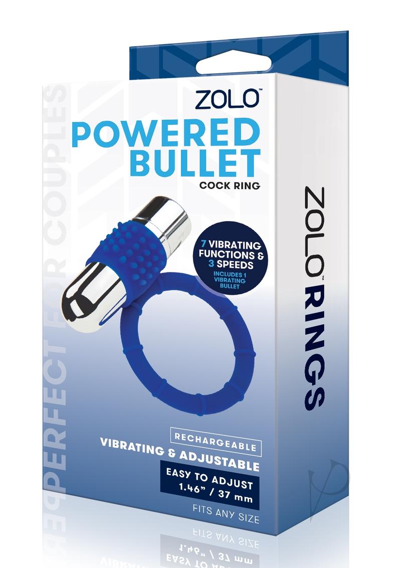 Zolo Rechargeable Vibe Cock Ring Navy