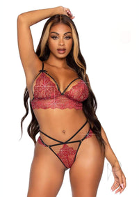 Scallop Lace Rhine Set 2pc Lg Burg(disc)