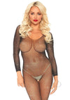 Crystalize Fishnet Sleeve Body Os Blk