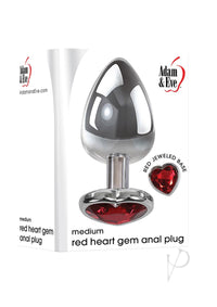 Aande Heart Gem Anal Plug Medium Red