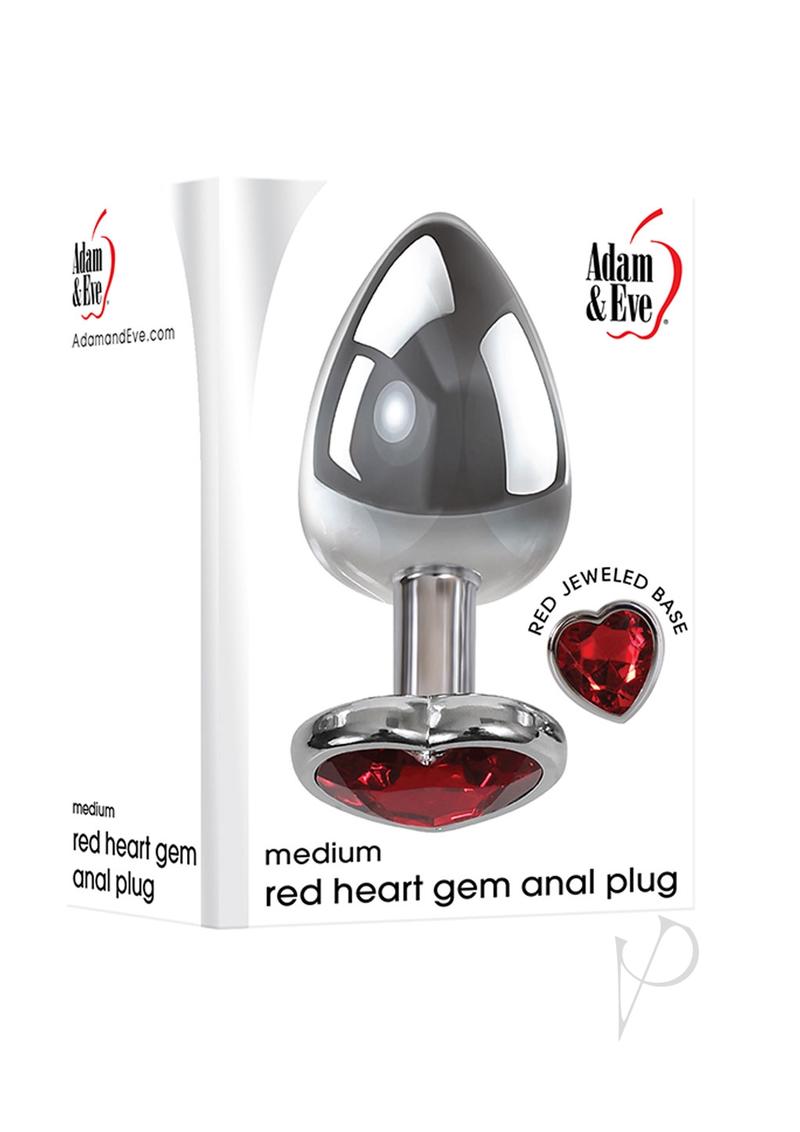 Aande Heart Gem Anal Plug Medium Red