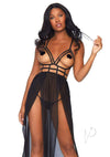 Cage Maxi Dress Gstring 2pc M/l Black