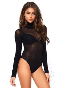 Opaque High Neck Suit Crotch Os Black