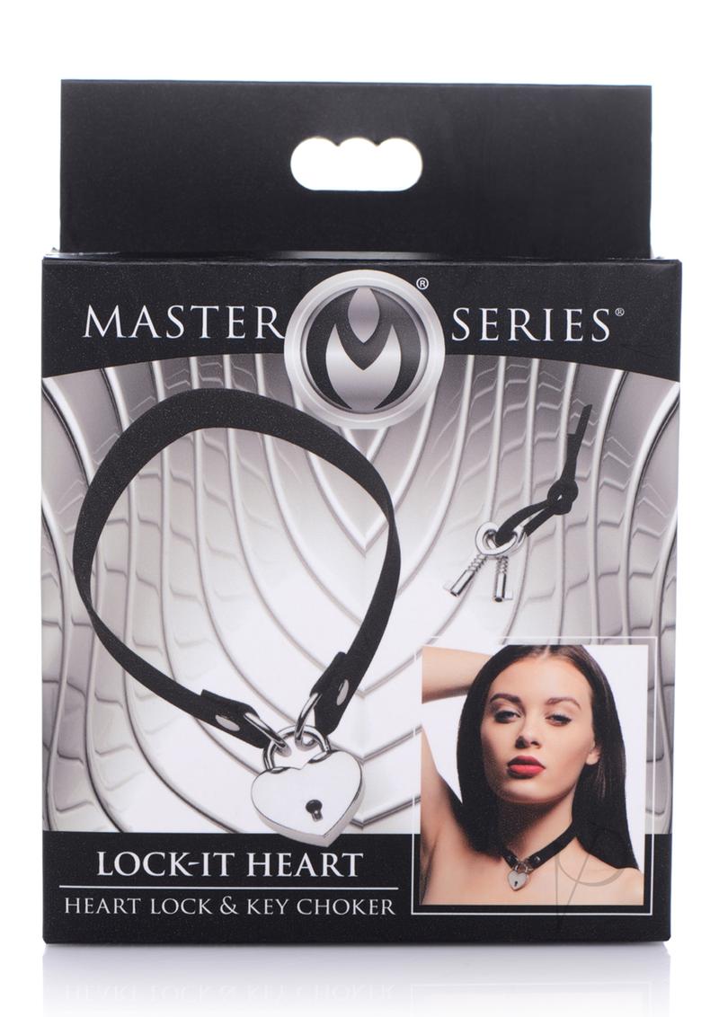 Ms Lock It Heart Lock and Key Choker Black