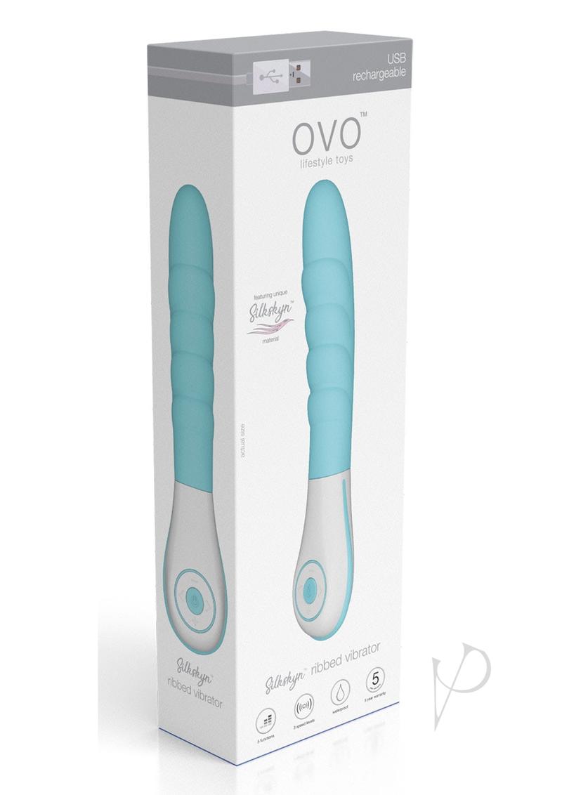 Ovo Silkskyn Ribbed Vibrator Blue(disc)