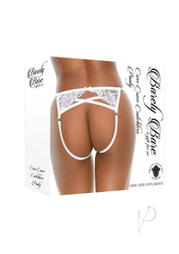 Barely B Criss Cross Crotchless White