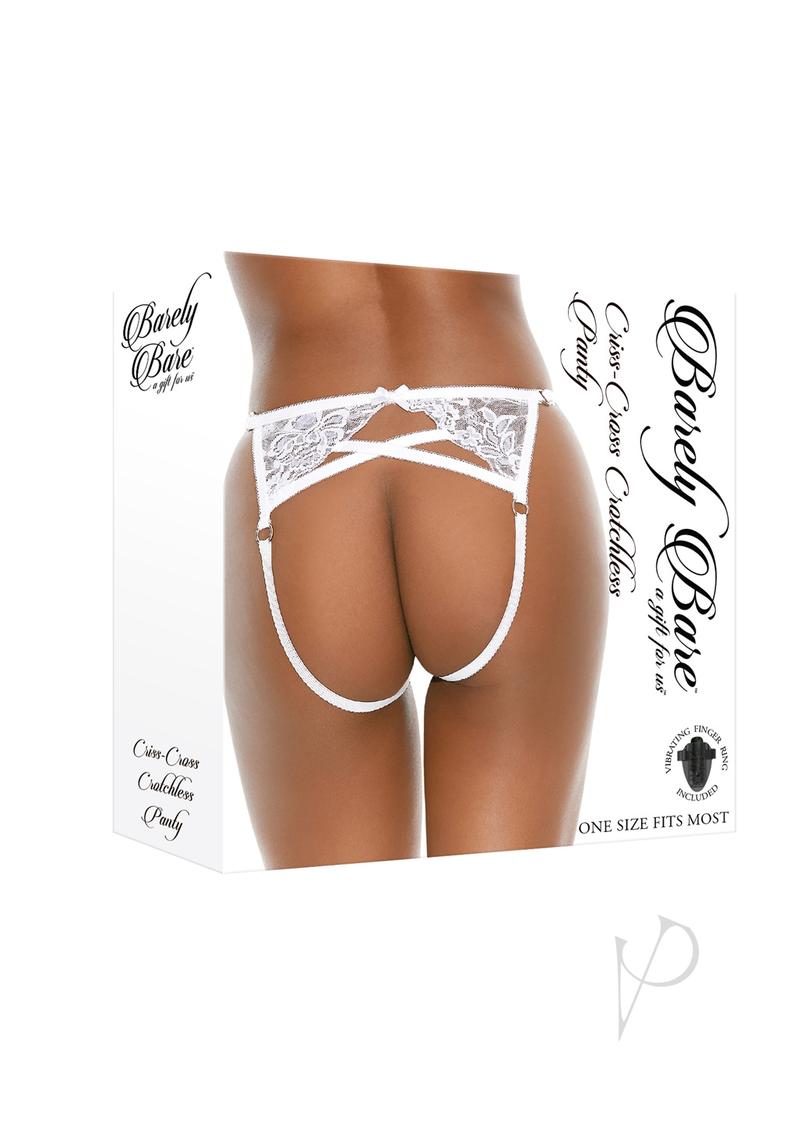Barely B Criss Cross Crotchless White