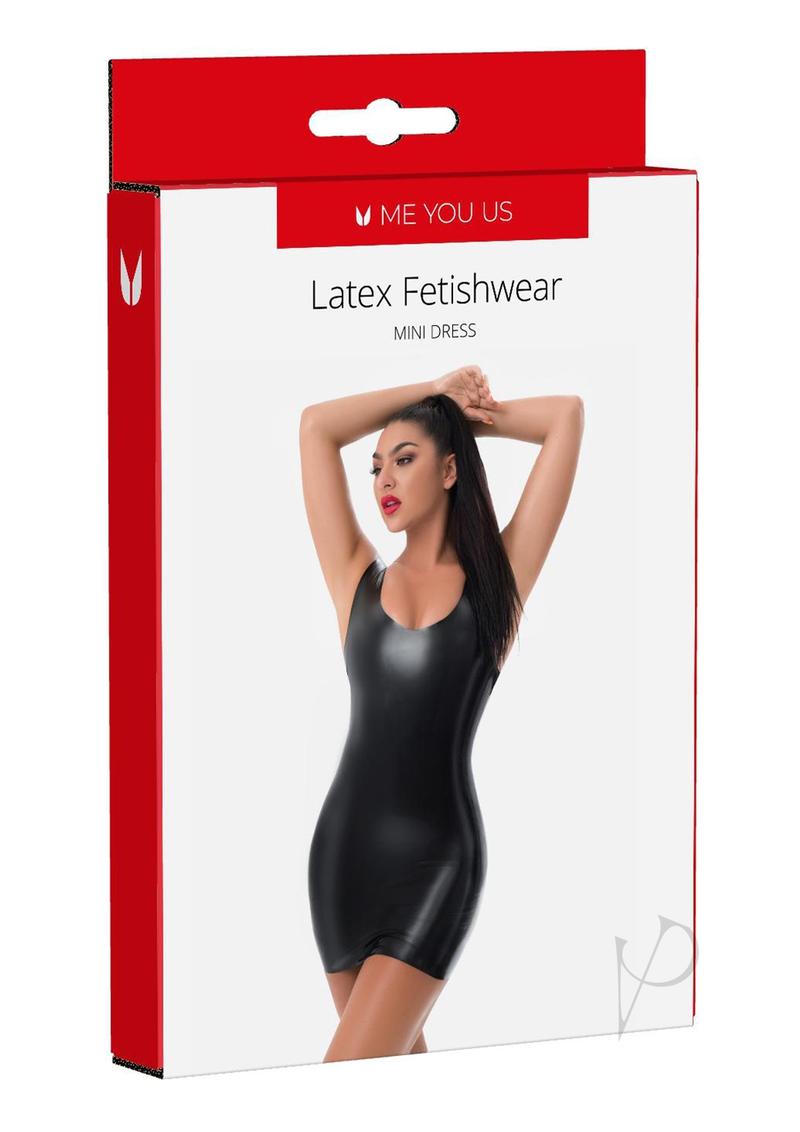 Myu Latex Mini Dress Sm Black