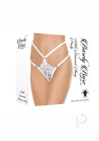 Barely B White Diamond Thong