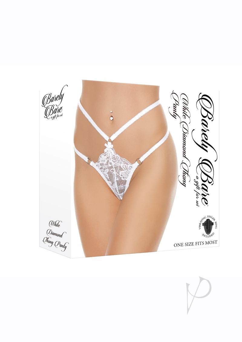 Barely B White Diamond Thong