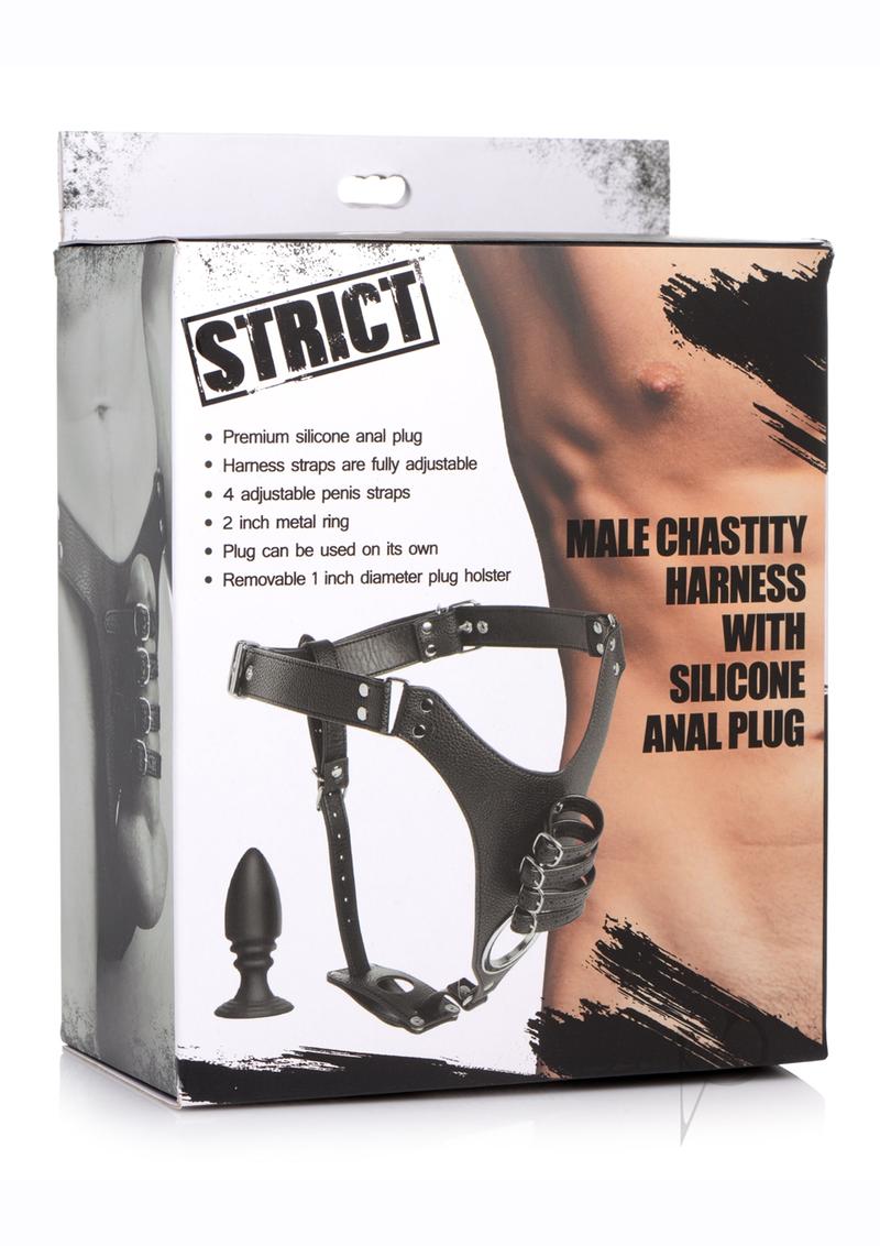 Strict Male Chastity Harness W/plug