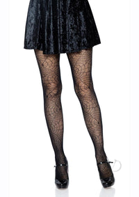 Spider Lace Pantyhose Os Black